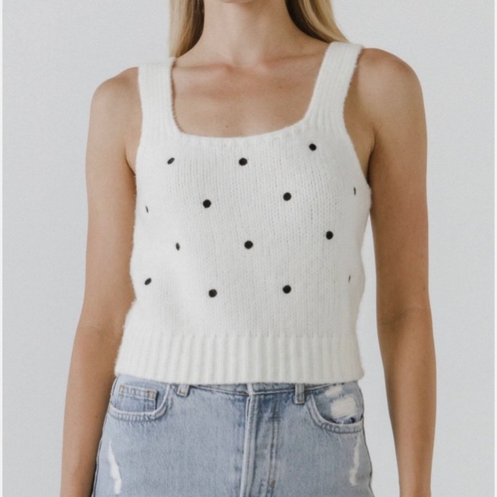 English factory polka dot top